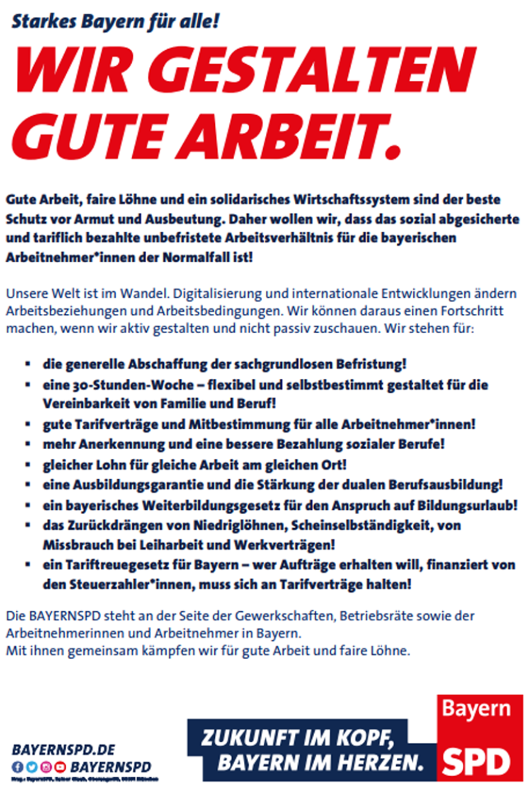 Forderungen Gute Arbeit